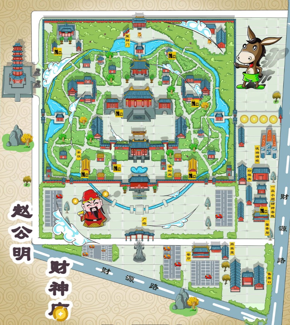 叶城寺庙类手绘地图